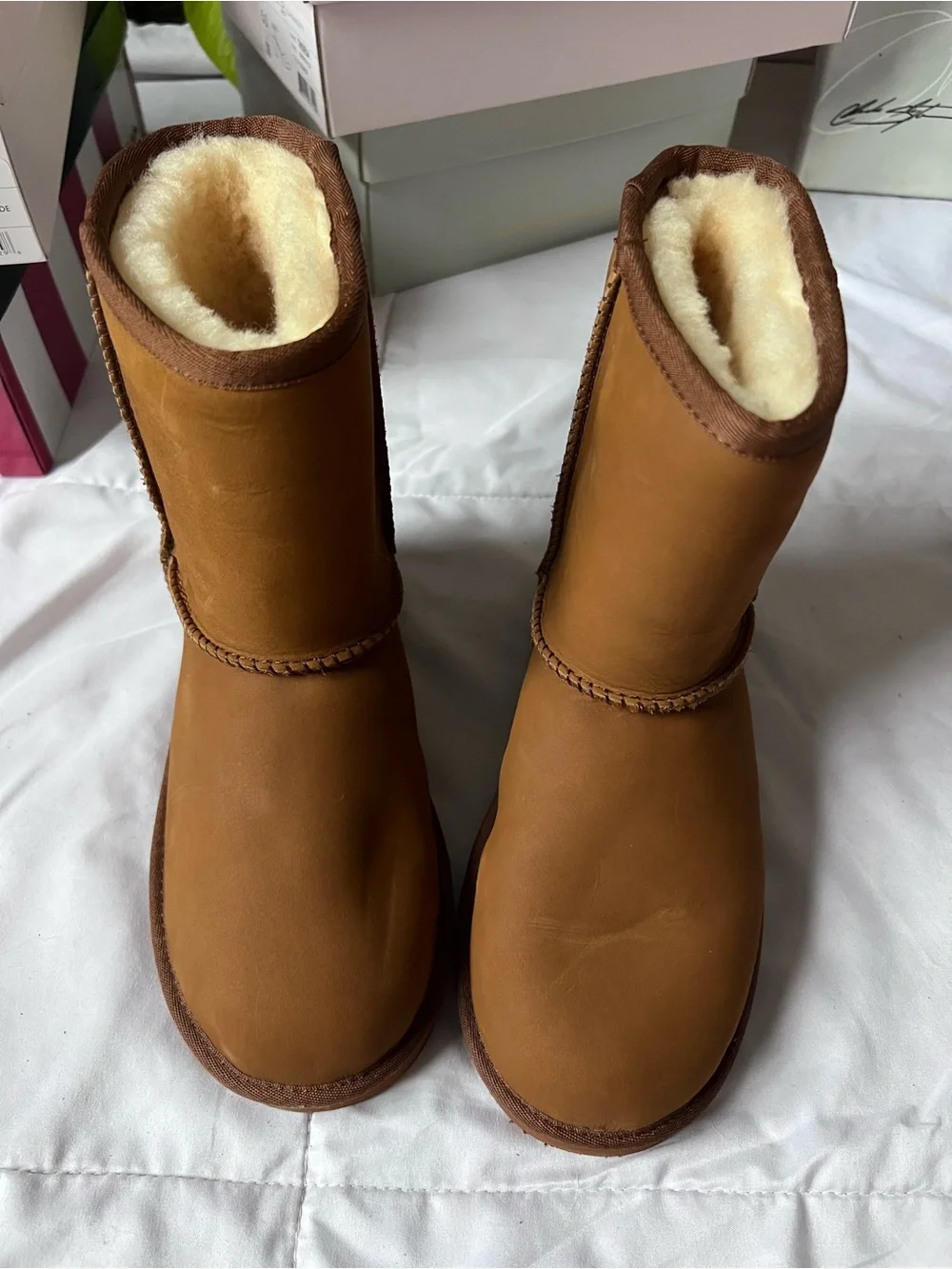 UGGS Chestnut Cozy Winter Boots with Stitch Detail